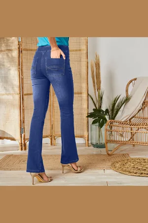 BLANCHEPORTE Jean Bootcut Ultra Stretch, Maille Effet Jean, Grande Stature