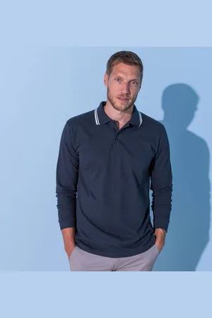 BLANCHEPORTE Polo Uni Maille Piquée Manches Longues