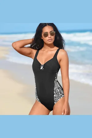 BLANCHEPORTE Maillot De Bain 1 Pièce Zèbre Sans Armatures