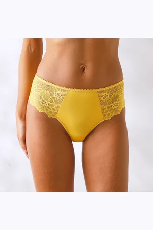 BLANCHEPORTE Culotte Microfibre Et Dentelle Stretch Forme Tanga Taille Haute - Lot De 2