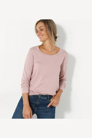 BLANCHEPORTE T-shirt Col Rond Manches Longues Uni
