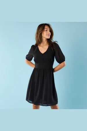 BLANCHEPORTE Robe Courte Spécial Petites, Voile Uni