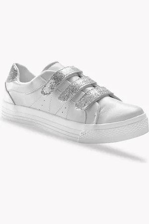 BLANCHEPORTE Tennis Scratchées À Paillettes - /argenté