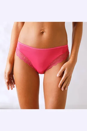 BLANCHEPORTE Culotte Forme Midi Coton Uni Stretch Et Dentelle - Lot De 3