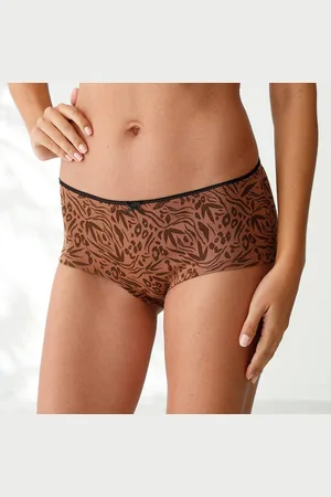 BLANCHEPORTE Culotte Coton Forme Shorty Imprimé Motifs "peau De Bête" Assortis Lot De 4