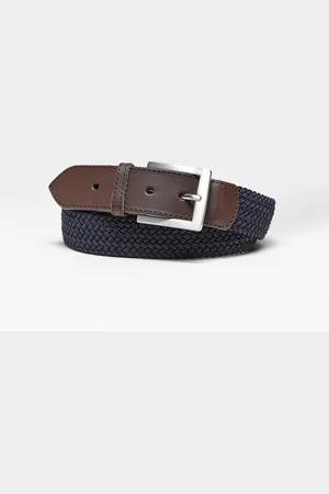 BLANCHEPORTE Ceinture Tressée Extensible Finitions Cuir