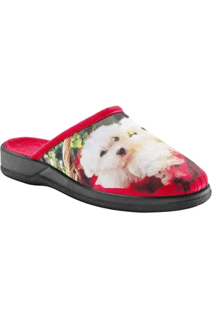 BLANCHEPORTE Chaussons Mules Impression Photo "caniches"
