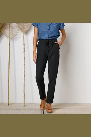BLANCHEPORTE Pantalon Fuselé Fluide, Lin-coton