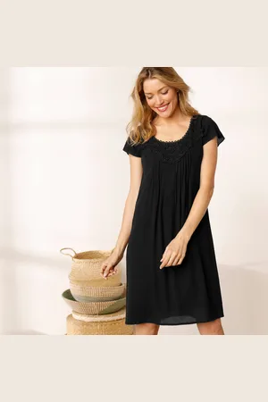 BLANCHEPORTE Robe Décolleté Macramé Unie
