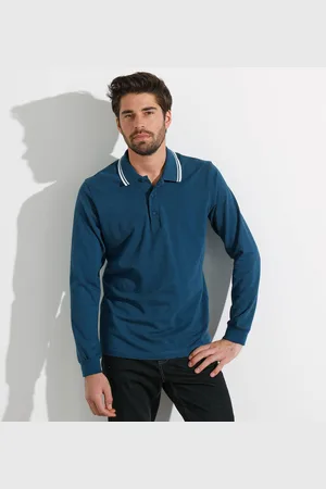 BLANCHEPORTE Polo Uni Maille Piquée Manches Longues