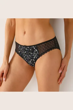 Confidence Lingerie Culotte Midi Coton Dentelle Imprimé Bouquet Coria - Lot De 2