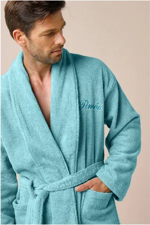 colombine Peignoir Mixte Adulte Éponge Bouclette Col Châle Personnalisable