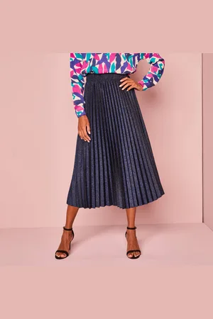 BLANCHEPORTE Jupe Maille Plissé Irisée