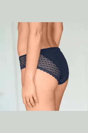 Confidence Lingerie Culotte Midi Coton Dentelle Unie Coria - Lot De 2