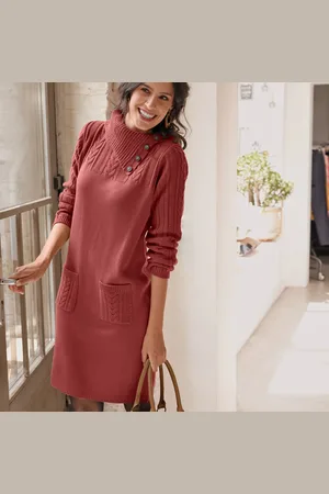 BLANCHEPORTE Robe Pull Maille Torsadée