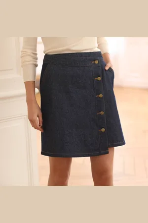 BLANCHEPORTE Jupe En Jean Portefeuille Évasée