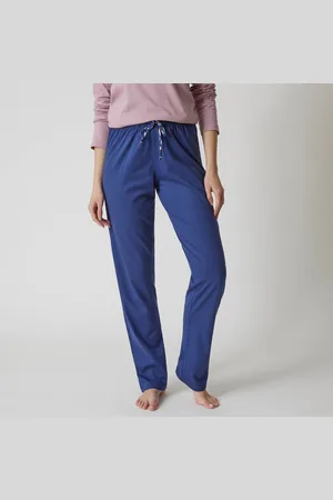 BLANCHEPORTE Pantalon Pyjama Coton Uni Avec Noeud Imprimé Floral
