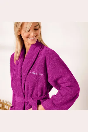 colombine Peignoir Mixte Adulte Éponge Bouclette Col Châle Personnalisable
