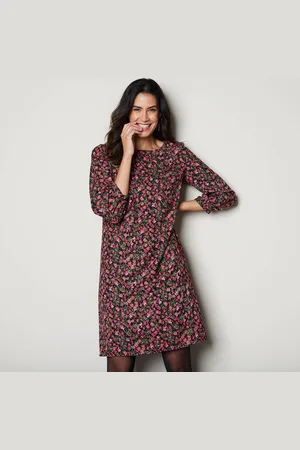 BLANCHEPORTE Robe Droite Manches 7/8ème Imprimée
