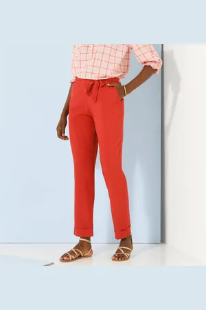 Lora Zellini Pantalon 7/8ème Fuselé Uni, Tissu Fluide