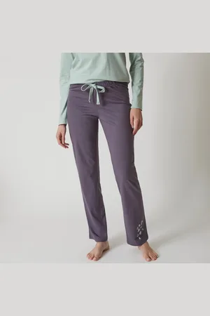 BLANCHEPORTE Pantalon Pyjama Coton Beautiful Uni Imprimé Placé