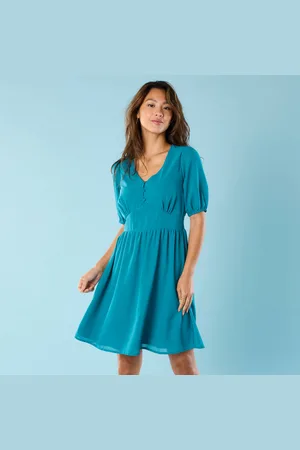 BLANCHEPORTE Robe Courte Spécial Petites, Voile Uni