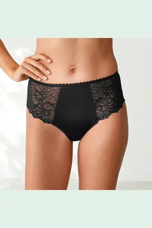 BLANCHEPORTE Culotte Microfibre Et Dentelle Stretch Forme Maxi Taille Haute - Lot De 2