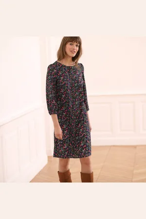 BLANCHEPORTE Robe Droite Manches 7/8ème Imprimée