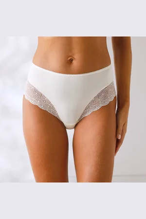 BLANCHEPORTE Culotte Forme Maxi Coton Uni Stretch Et Dentelle - Lot De 3