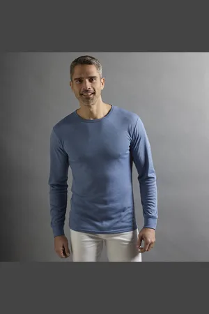 Thermoperle Tee-shirt Sous-vêtement Homme Col Rond Manches Longues Chaleur Intense - Lot De 2