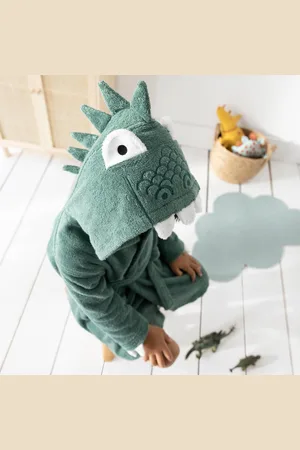 Colombine Des Petits Peignoir De Bain Déguisement Enfant Dinosaure Éponge Coton - 340g/m²