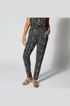 BLANCHEPORTE Pantalon Fuselé Imprimé, Taille Élastiquée