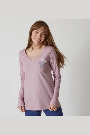 BLANCHEPORTE T-shirt Pyjama Manches Longues Motif Floral Imprimé