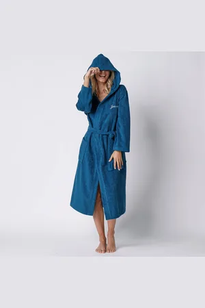 colombine Peignoir Mixte Adulte Col Capuche Éponge Bouclette