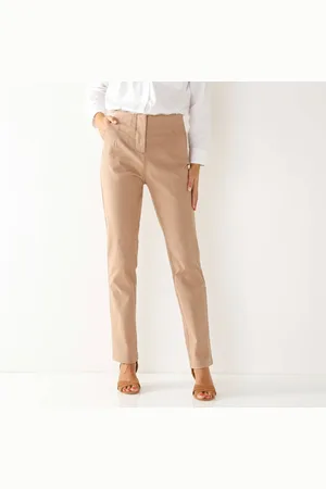 BLANCHEPORTE Pantalon Gainant, Coupe Droite Taille Haute