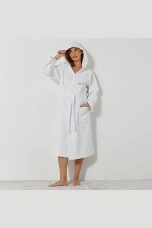colombine Peignoir Mixte Adulte Col Capuche Éponge Bouclette