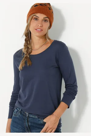 BLANCHEPORTE T-shirt Col Rond Manches Longues Uni