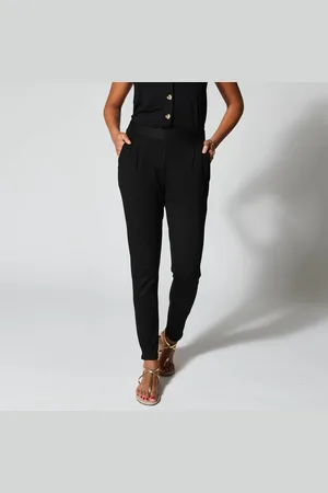 BLANCHEPORTE Pantalon Fuselé Uni, Taille Élastiquée
