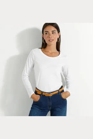BLANCHEPORTE T-shirt Col Rond Manches Longues Uni