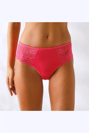 BLANCHEPORTE Culotte Microfibre Et Dentelle Stretch Forme Tanga Taille Haute - Lot De 2
