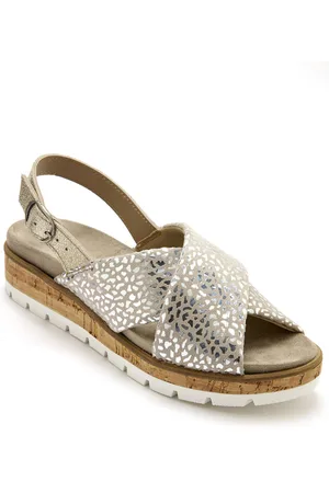 Pediconfort Sandales Croisées Cuir Motif Animalier