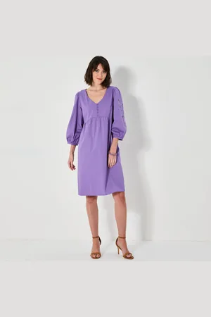BLANCHEPORTE Robe Courte Évasée, Détails Broderie Anglaise