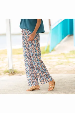 BLANCHEPORTE Pantalon Fluide Imprimé, Taille Élastiquée
