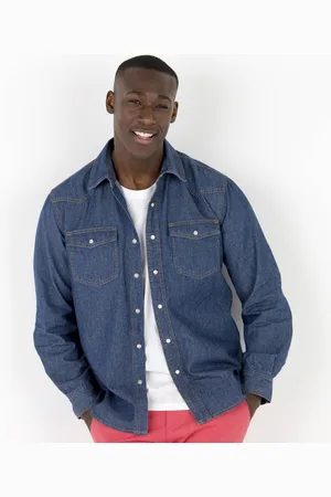 BLANCHEPORTE Chemise Pressionnée Manches Longues En Jean