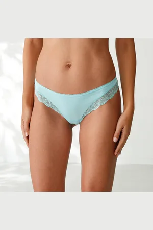 BLANCHEPORTE Culotte Forme Tanga En Coton Et Dentelle - Lot De 3