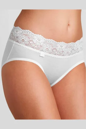 Sloggi Slip Coton Et Dentelle Forme Midi Romance - Lot De 4 (3 + 1 Gratuit)