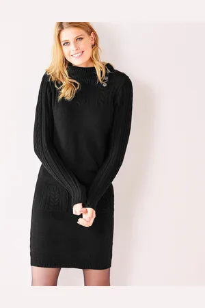 BLANCHEPORTE Robe Pull Maille Torsadée