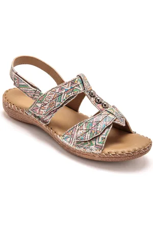 Pediconfort Sandales Cuir Imprimé - Largeur Confort