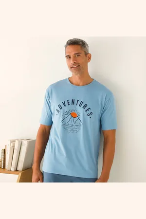BLANCHEPORTE T-shirt Pyjama Imprimé Placé Manches Courtes Coton
