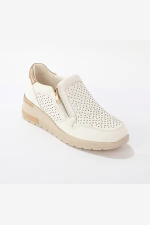 BLANCHEPORTE Baskets Zippées Compensées En Cuir